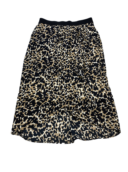 NEW Dressbarn Women's Brown Animal Print Midi Hi-Low Lined Skirt - XS