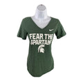 Nike Women's Green MSU Spartans Short Sleeve V-Neck T-Shirt - XS