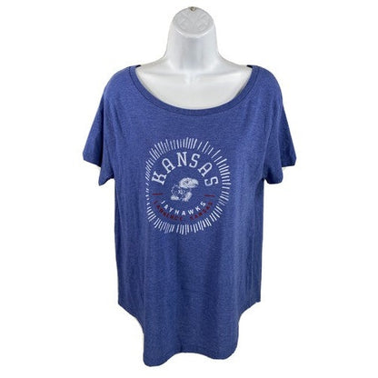 NEW Alternative Women's Blue Kansas Jayhawks Short Sleeve T-Shirt - M