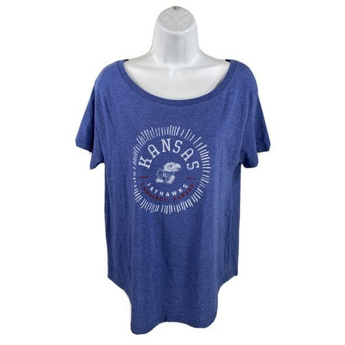 NEW Alternative Women's Blue Kansas Jayhawks Short Sleeve T-Shirt - M