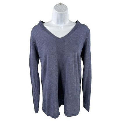 J. Jill Women's Blue Long Sleeve V-Neck Sweater - XS