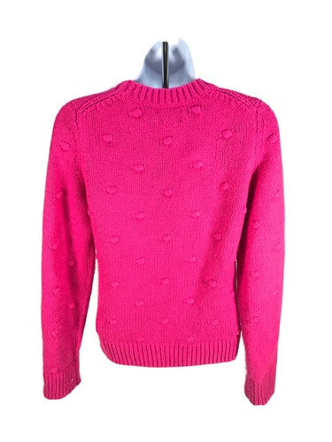 Lucky Brand Women's Pink Bobble Crew Neck Sweater Sz XS image 2