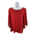 NEW Blue Rain Women's Red Bell Sleeve Blouse Top Sz XS