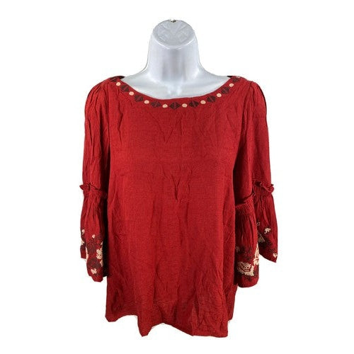 NEW Blue Rain Women's Red Bell Sleeve Blouse Top Sz XS