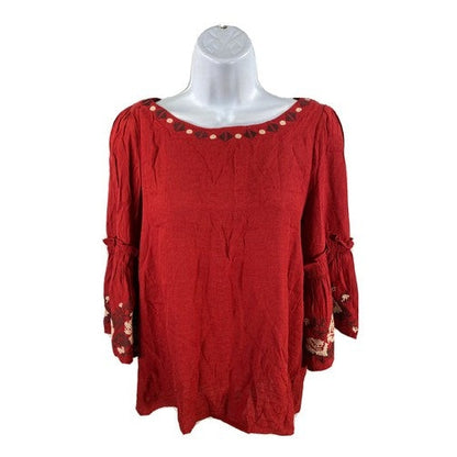 NEW Blue Rain Women's Red Bell Sleeve Blouse Top Sz XS