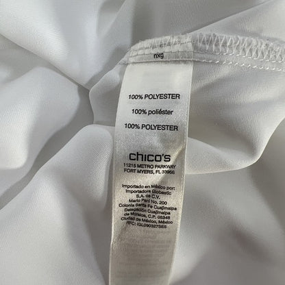 Chico's Women's White Open Back Sheer Top Slit Sleeve Flowy Blouse - 3/US XL image 4
