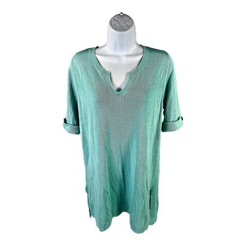 J.Jill Women’s Blue Short Sleeve Thin Knit Sweater - S Petite