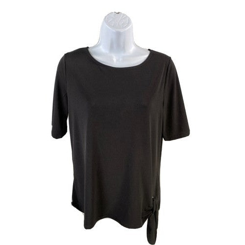 Chico's Women's Black Stretch Short Sleeve Top Shirt Sz 0/US S
