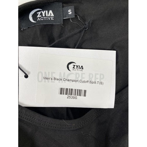NEW Zyia Active Men's Black Athletic Cutoff Split T Tank - S image 3