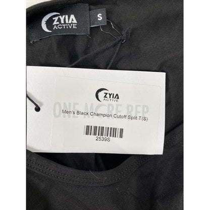 NEW Zyia Active Men's Black Athletic Cutoff Split T Tank - S image 3