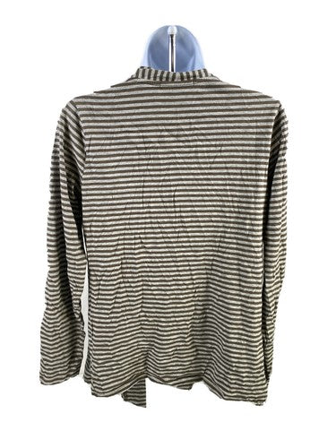Boden Women's Green & Gray Striped Long Sleeve Lightweight Cardigan - 8 image 2