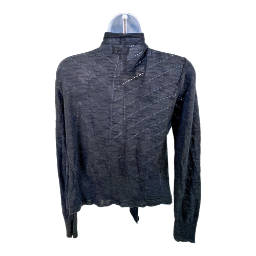 Lucky Brand Women’s Black Thin Knit Long Sleeve Cardigan Sweater - S image 2