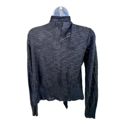 Lucky Brand Women’s Black Thin Knit Long Sleeve Cardigan Sweater - S image 2