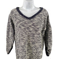Coldwater Creek Women's Blue/White Terry Knit Sweater Sz M