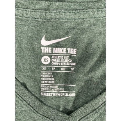 Nike Women's Green MSU Spartans Short Sleeve V-Neck T-Shirt - XS image 3