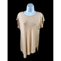 White House Black Market Women’s Beige Asymmetrical Cap Sleeve Top - S
