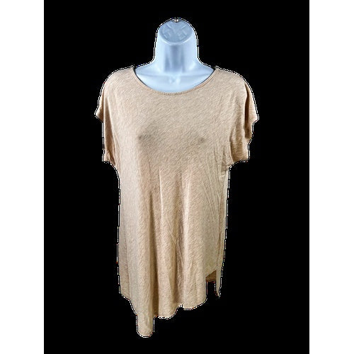 White House Black Market Women’s Beige Asymmetrical Cap Sleeve Top - S