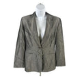 Ann Taylor Women's Gray Wool Blend One Button Blazer Jacket - 6 Petite