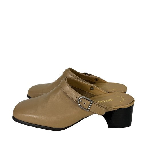 Naturalizer Men's Tan Leather Block Heel Clogs - 7 image 5