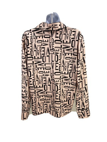 NEW Victoria's Secret Women's Pink Love Print Button Up Sleep Shirt Sz XS image 2