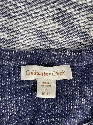Coldwater Creek Women's Blue/White Terry Knit Sweater Sz M image 3