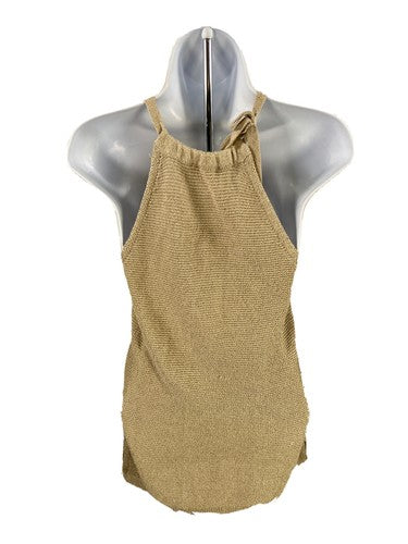 White House Black Market Women's Gold Sleeveless Sweater Sz XS image 2