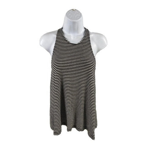 Athleta Women's Black/White Striped Crossroads High Neck Tank Top - XXS