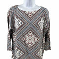 J. Jill Women's Multi-Color Paisley 3/4 Sleeve Top - XS