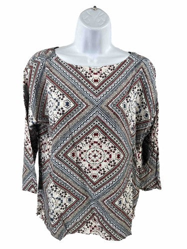 J. Jill Women's Multi-Color Paisley 3/4 Sleeve Top - XS