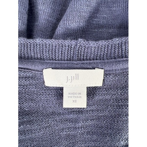 J. Jill Women's Blue Long Sleeve V-Neck Sweater - XS image 3