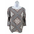 J. Jill Women's Multi-Color Paisley 3/4 Sleeve Top - XS