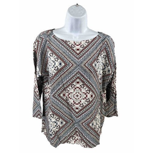 J. Jill Women's Multi-Color Paisley 3/4 Sleeve Top - XS