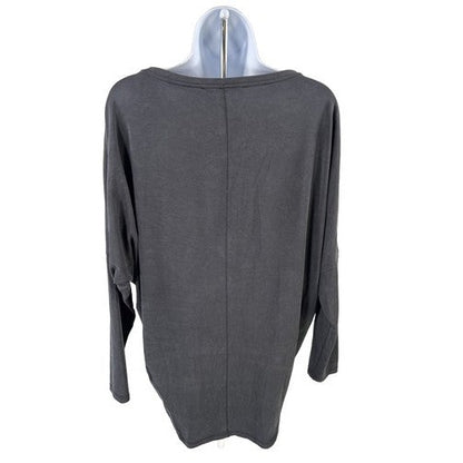 White House Black Market Women's Black Sandwash Dolman Tunic T-Shirt -XXS image 2