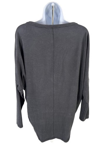 White House Black Market Women's Black Sandwash Dolman Tunic T-Shirt -XXS image 2