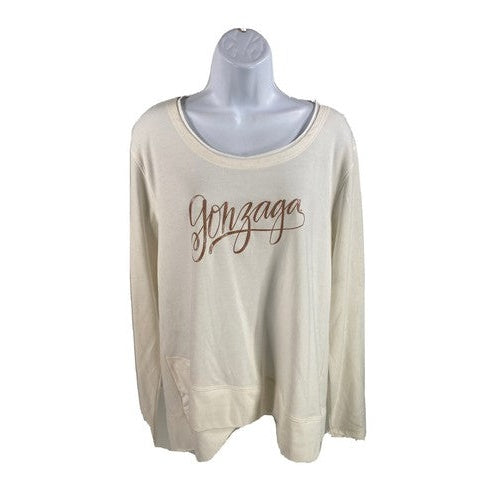 NEW Gear Women's White Knit Gonzaga Chicago Sweatshirt - M
