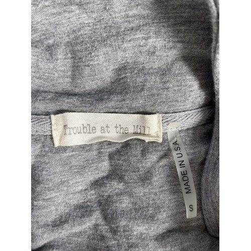 Trouble at the Mill Women's Gray Made in USA Full Zip Sweatshirt Sz S image 3
