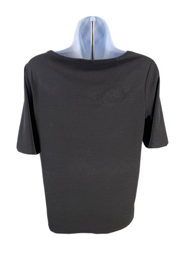 Chico's Women's Black Stretch Short Sleeve Top Shirt Sz 0/US S image 2