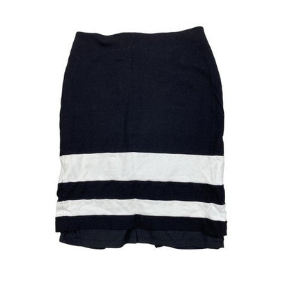 White House Black Market Women's Black Lined Straight Skirt - 0