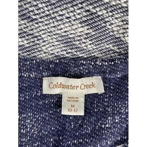 Coldwater Creek Women's Blue/White Terry Knit Sweater Sz M image 3
