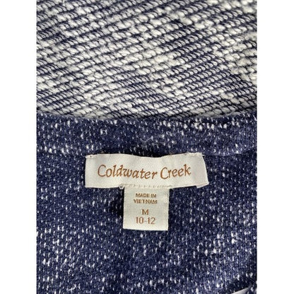 Coldwater Creek Women's Blue/White Terry Knit Sweater Sz M image 3