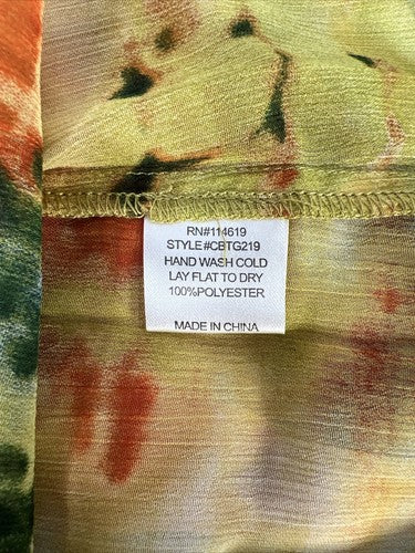 NEW Christopher and Banks Women's Multicolor Sheer Tie Dye Blouse - M image 4