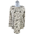 J. Jill Women's Ivory Floral Curved Hem Terry Knit Sweater - XS
