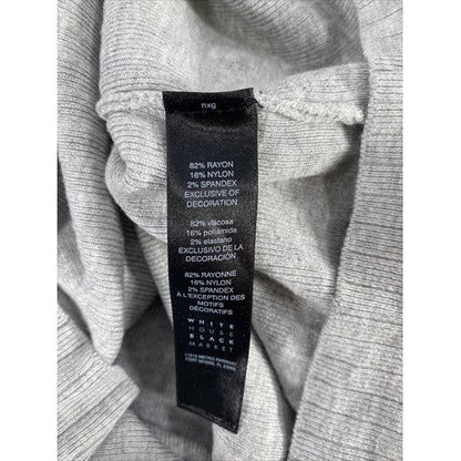White House Black Market Women's Gray Ruffle Cold Shoulder Sweater - S image 4
