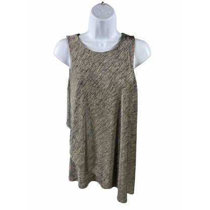 White House Black Market Women's Brown Sleeveless Asymmetrical Top - XS