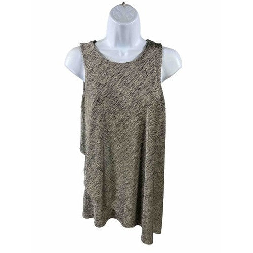 White House Black Market Women's Brown Sleeveless Asymmetrical Top - XS