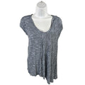 Chico's Women's Blue Striped Cap Sleeve Asymmetrical Top - 0/US S