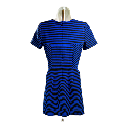 Madewell Women’s Blue/Black Striped Short Sleeve A-Line Dress - 2 image 2