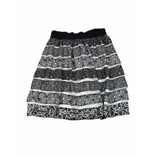White House Black Market Women's Black Tiered Skirt - XXS image 2