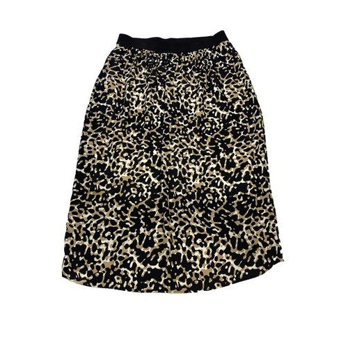 NEW Dressbarn Women's Brown Animal Print Midi Hi-Low Lined Skirt - XS image 2