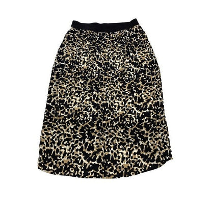 NEW Dressbarn Women's Brown Animal Print Midi Hi-Low Lined Skirt - XS image 2